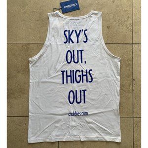 Chubbies Size M Tank Top White Sky’s Out Thighs Out Sleeveless Shirt Men’s